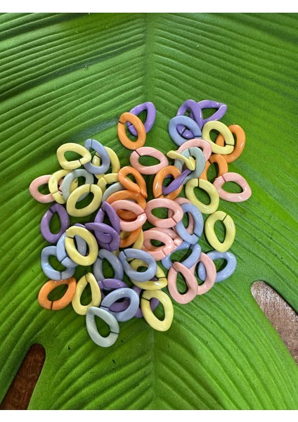 2 cm 58 Adet Renkli Plastik Geçmeli Çanta Kolye Boncuğu fiyatları