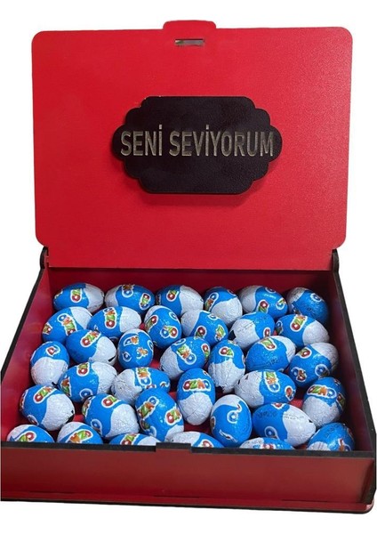 Ozmo Mini Yumurta ( 35 Adet ) Seni Seviyorum Yazılı Kırmızı Ahşap Hediye Kutusu Yumurta Sevdiklerinize Hediye Ozmo Mini Eggs Kırmızı Ahşap Kutulu fiyatları