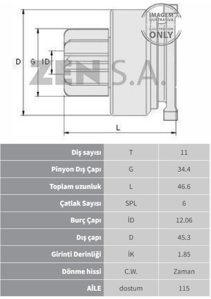 Marş Dişlisi Motorcraft Tipi 11 Diş Ford Focus/mondeo