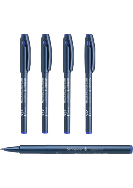 Schneıder Topball 857 Konik Uçlu Roller Kalem 0 6 mm Mavi 4 Adet
