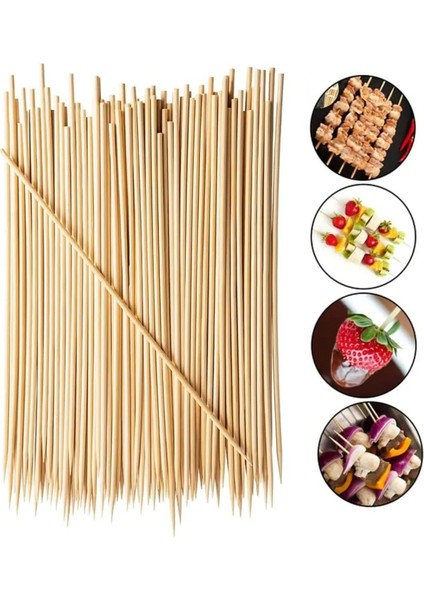 Bambu Kalın Ahşap Çöp Şiş Çubuğu 40 cm - 20 Adet modelleri