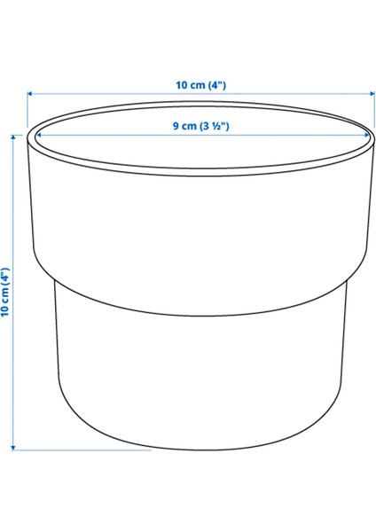 Ikea Förenlıg Plastik Saksı - Beyaz - 9 cm Çap