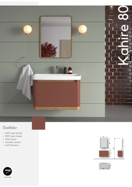 Kahire 80 cm Banyo Dolabı