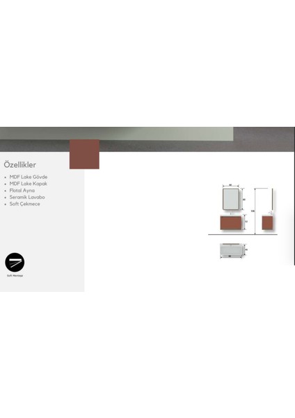 Kahire 80 cm Banyo Dolabı
