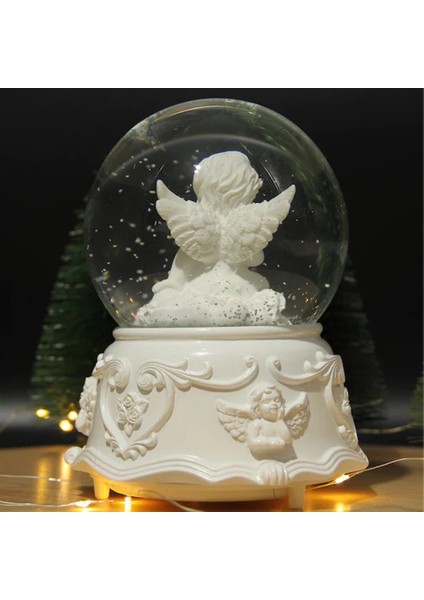 Masum Melek Büyük Boy Işıklı Müzikli Otomatik Kar Püskürten Kar Küresi fiyatları
