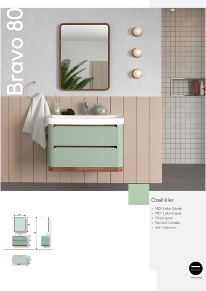 Bravo 80 cm Banyo Dolabı