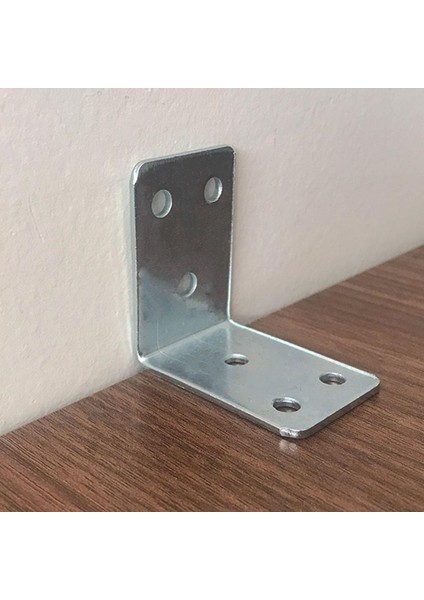 8 Adet Mobilya Eşya Dolap Duvar Sabitleyici Köşe Bağlantı L Demir Gönye Deprem Güvenliği 45 x 45 x 30 mm