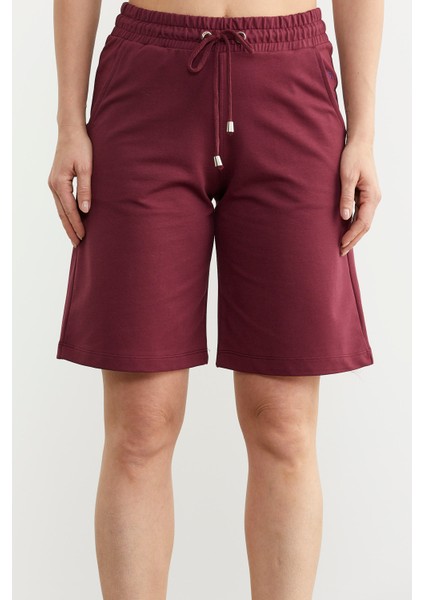 Beli Lastikli Ayarlanabilir Spor Şort - Bordo
