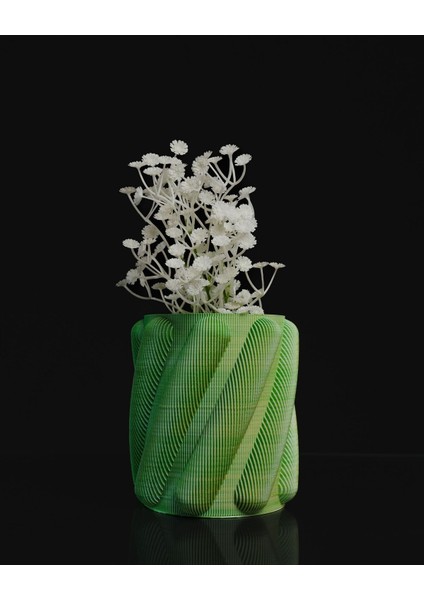 Boor Spiral Yeşil Vazo