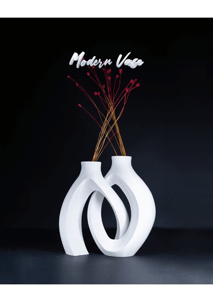Modern Vazo ( 2 Adet ) 19 cm