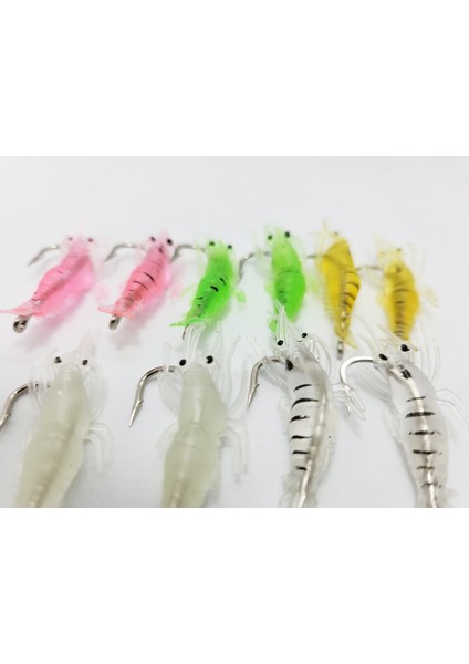 5 Renk 10 Adet Silikon Karides - Sahte Karidesle Balık Avı fiyatları