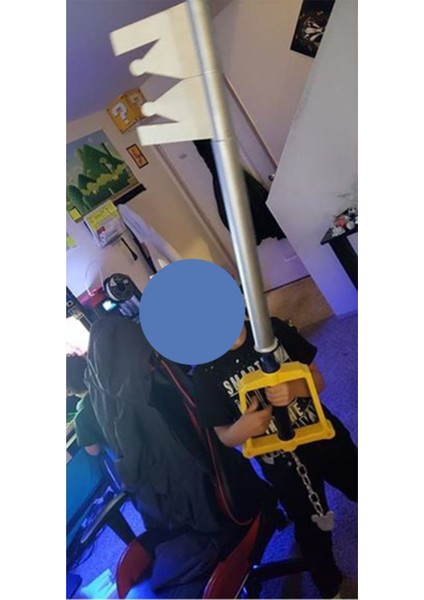 Turansoy Craft Kingdom Hearts Altın Anahtar Oyuncak Kingdom Hearts Sora Keyblade Dev Boy 60CM