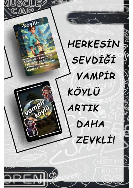 Vampir Köylü Kart Oyunu, Eğlence Pari, Arkadaş, 40 Kart modelleri