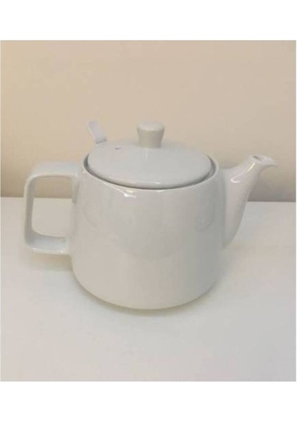 Orjinal K 3285 Pı Semaver Gri ve Beyaz Sıfır Uyumlu Porselen Demlik (Beyaz Süzgeçsiz)