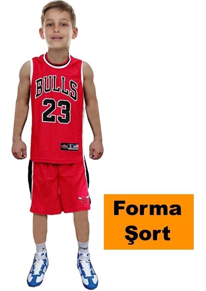 Kırmızı Çocuk Basketbol Forması Forma Şort Takımı fiyatları
