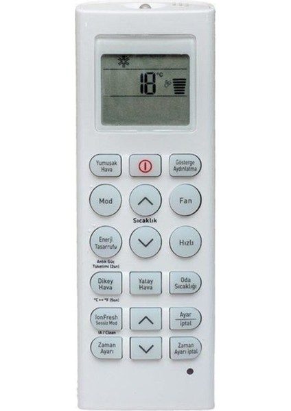 Inverter Klima Kumandası Orijinal Parça Türkçe Baskılı Uyumlu Modeller İçin