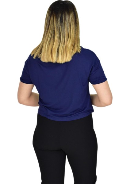 Kadın Kabarma Yazılı Tişört 40668 ST00252