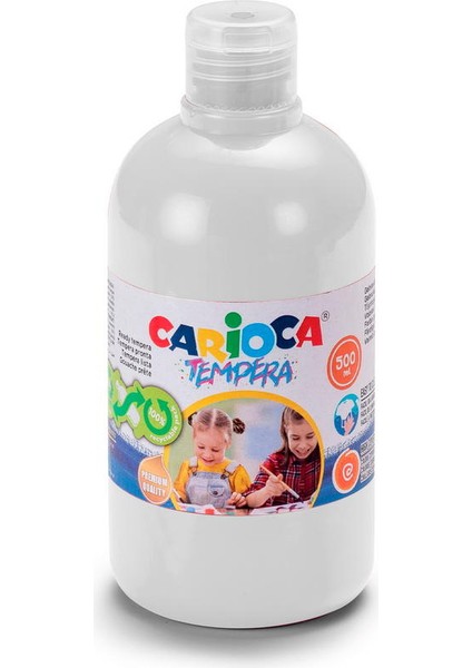 Cairoca Tempera Suluboya Yıkanabilir Parmak Boya Beyaz 500 ml