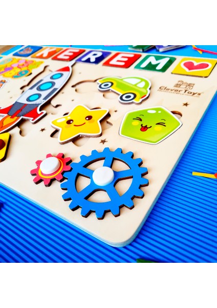 Eğitici Ahşap Erkek Çocuk Tak Çıkar Oyuncak  Puzzle Yapboz Hayvanlar, Sayılar ve Şekiller