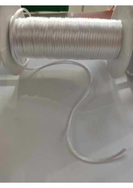 Floş Ip Sıçan Kuyruğu Ipi Takı ve Abiye Gelinlik Ipi (6 Mt)