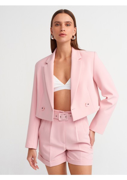 60738 Crop Fit Blazer-Pembe