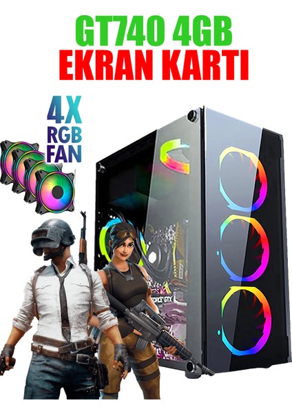 N35X Amd Ryzen 5 3600 16GB 256GB SSD 500GB HDD GT740 4GB Masaüstü Oyuncu Bilgisayarı