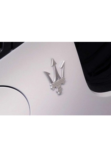 Maserati Yan Kanatlar Gri 3m 3D Rozet Amblem Seti