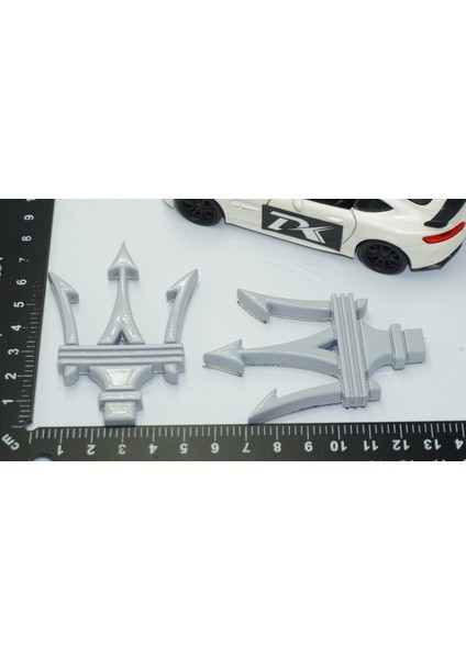 Maserati Yan Kanatlar Gri 3m 3D Rozet Amblem Seti modelleri