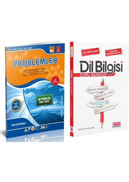 Problemler ve Ankara Kitap Merkezi Yayınları Dil Bilgisi Soru Bankası Seti 2 Kitap