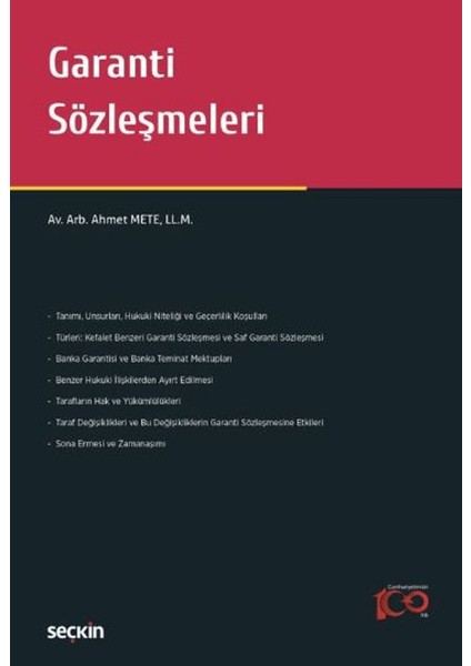Garanti Sözleşmeleri - Ahmet Mete