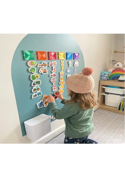 Yapışkanlı Manyetik Duvar Sticker Panosu Mıknatıs Tutan Duvar Sticker 60X90 cm