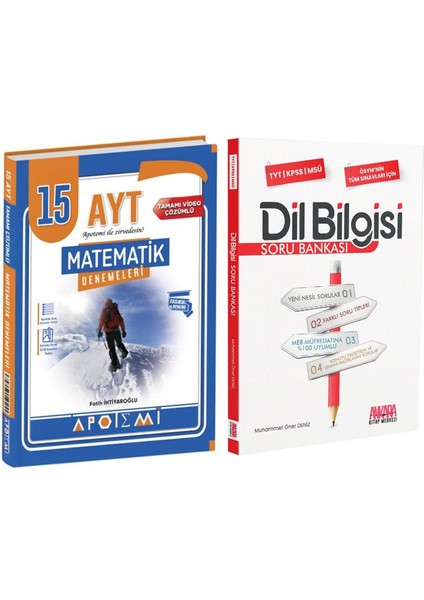 AYT Matematik Deneme ve Ankara Kitap Merkezi Yayınları Dil Bilgisi Soru Bankası Seti 2 Kitap