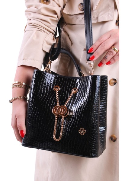 Orta Boy Özel Aksesuarlı Ağzı Büzgülü 2 Askılı Premium Kadın Omuz Çantası 2067 fiyatları