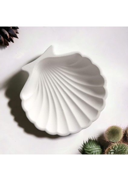 Istiridye Takı Tabağı, Dekoratif Sunumluk Hediyelik Beton Tabak
