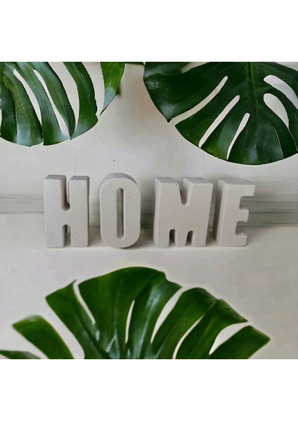 Beton Home Yazısı, Dekoratif Harf Ev Yazısı Biblo