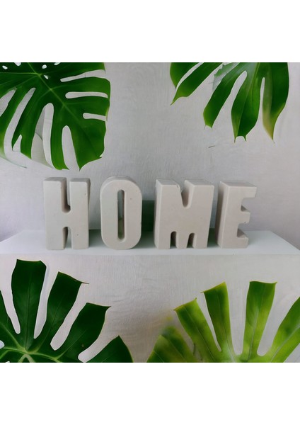 Beton Home Yazısı, Dekoratif Harf Ev Yazısı Biblo