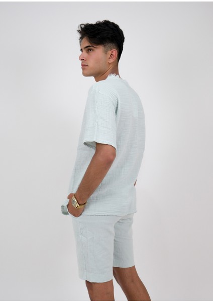 Erkek Müslin 0 Yaka Shirt