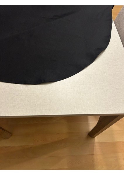 Meral Kurşun Collection Oval Masa Örtüsü Sıvıya Dayanıklı Pamuk Keten Dertsiz Siyah