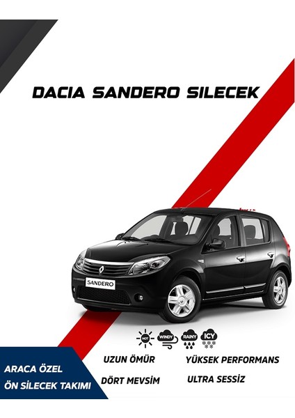 Dacia Sandero 2008-2014 Uyumlu Model Aralığı Sürücü Taraf 500MM Yolcu Taraf 500MM