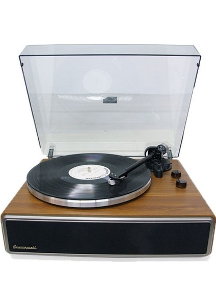 Nostaljik Ahşap Koruma Kapaklı Pikap Bluetooth Kulaklı Hoparlör 33-45 Plak Çalar