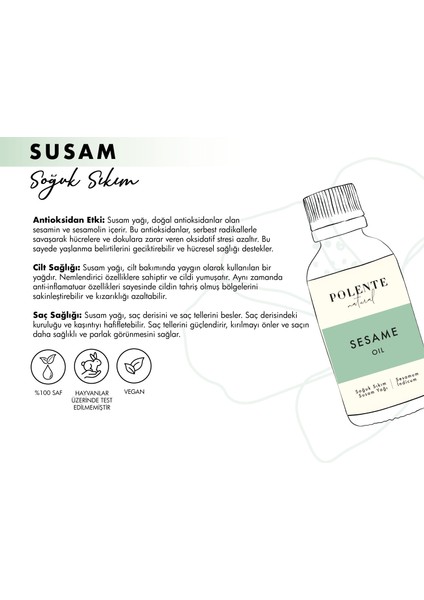 Polente Natural - Susam Yağı - Soğuk Sıkım (50 ml)