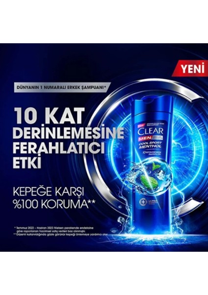 Men Cool Sport Mentol Şampuan 350 ml 3'lü Set