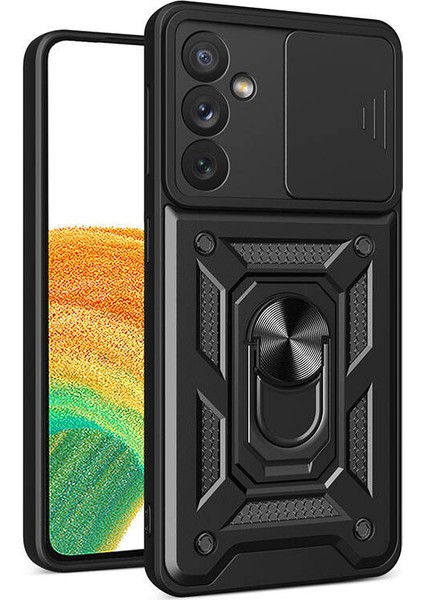 Galaxy A34 Sürgülü Kapak Kamera Korumalı Yüzüklü Darbe Emici Tank Kılıf