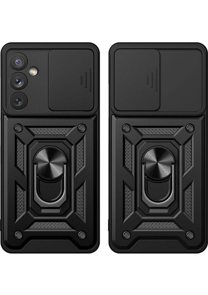 Galaxy A34 Sürgülü Kapak Kamera Korumalı Yüzüklü Darbe Emici Tank Kılıf