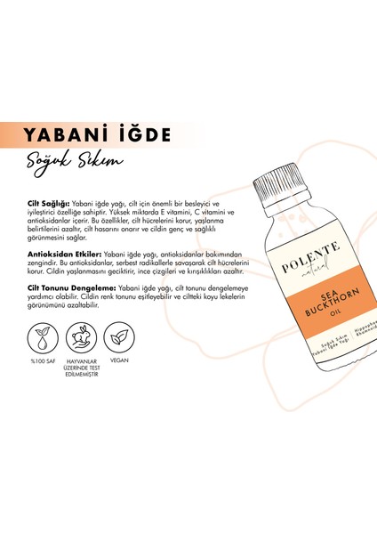 Polente Natural Yabani Iğde Yağı - Soğuk Sıkım (30 ml)