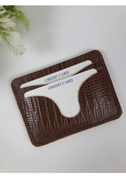 Deri Kartlık Kahverengi Yılan Desenli