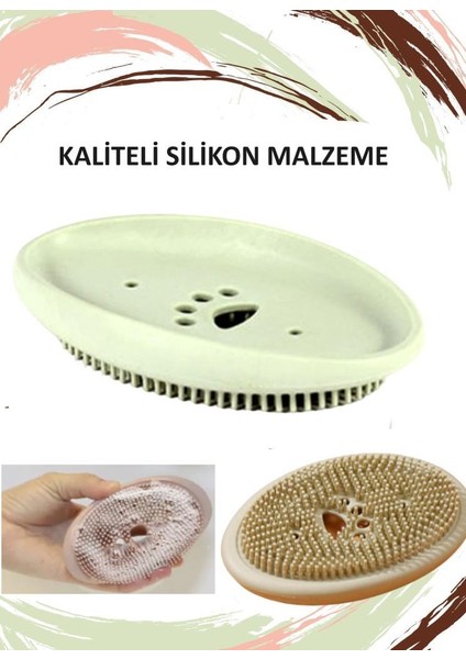 Sabunluk Çok Amaçlı Silikon Fırçalı Mutfak Banyo Sabunluğu Pratik Kırılmaz