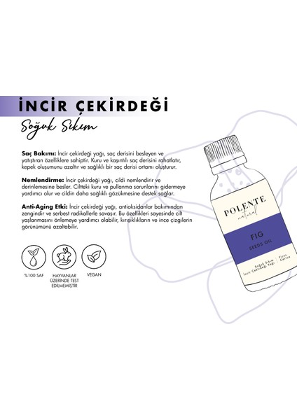 Polente Natural İncir Çekirdeği Yağı - Soğuk Sıkım (30 ml)