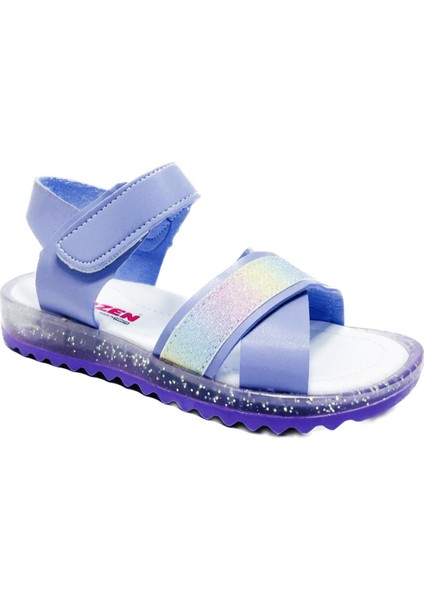 Arz1098 Kız Çocuk Çapraz Bantlı Ortopedik Sandalet Lila