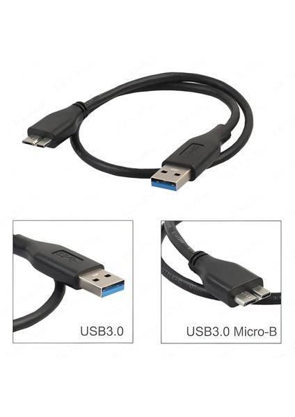 Micro USB 3.0 Kablo Harddisk Hdd-Ssd Kablosu Şarj Data Kablosu - Yüksek Hızlı Veri Aktarımı
